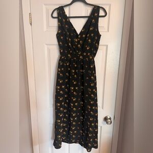 Moussy Black and Gold Sleeveless Maxi Dress